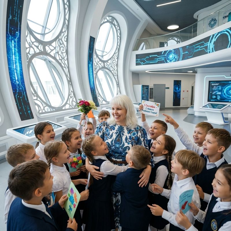 Ольга Николаевна с учениками